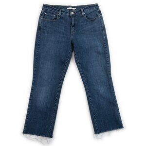 LEVI'S 505 Straight leg dark wash cropped blue jeans size 10